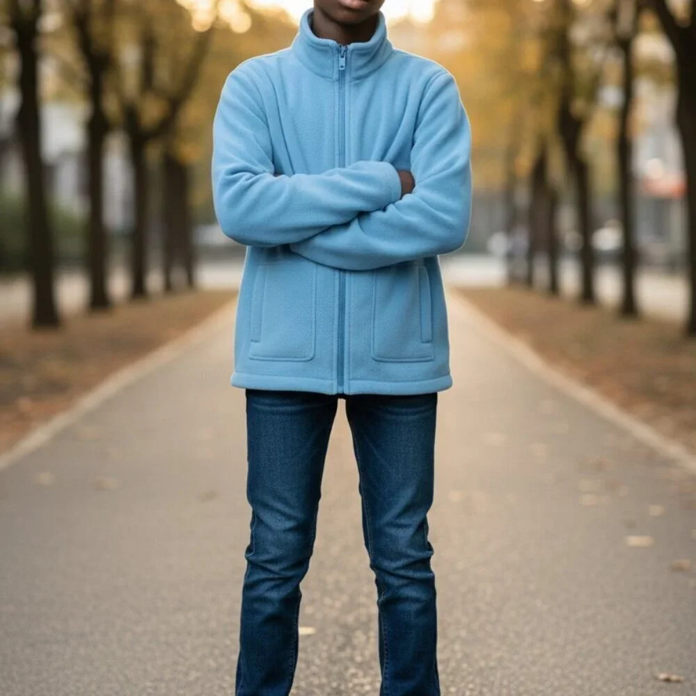 Men's Fleece Jacket Full-Zip Stand Collar Winter Warm Casual Work Outwear Small